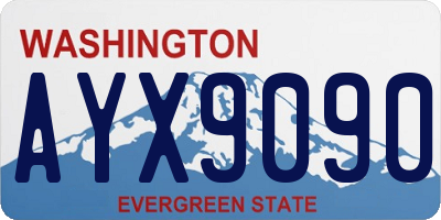 WA license plate AYX9090