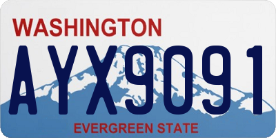 WA license plate AYX9091