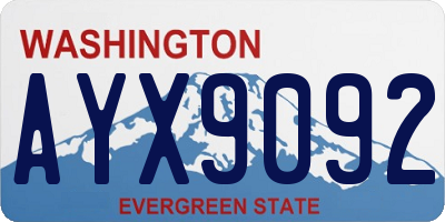 WA license plate AYX9092