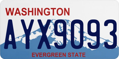 WA license plate AYX9093