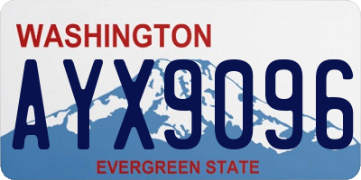 WA license plate AYX9096