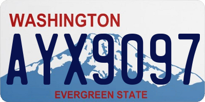 WA license plate AYX9097