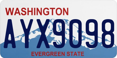 WA license plate AYX9098