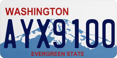 WA license plate AYX9100