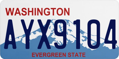 WA license plate AYX9104