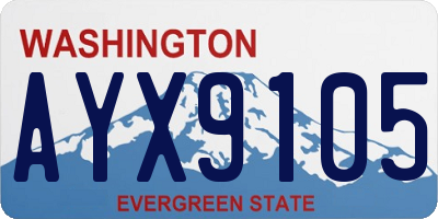 WA license plate AYX9105