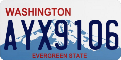 WA license plate AYX9106