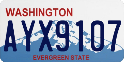 WA license plate AYX9107