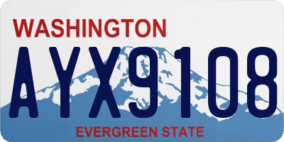 WA license plate AYX9108