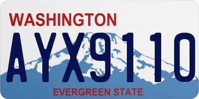 WA license plate AYX9110