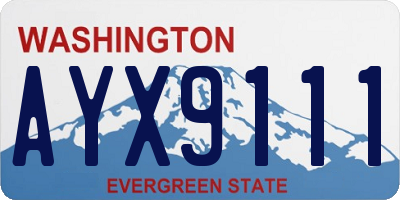 WA license plate AYX9111