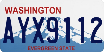 WA license plate AYX9112