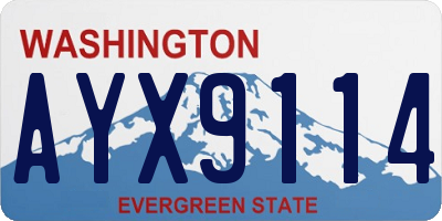 WA license plate AYX9114