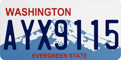 WA license plate AYX9115