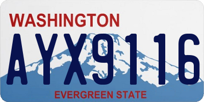 WA license plate AYX9116