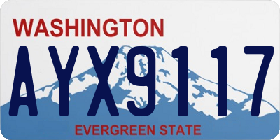 WA license plate AYX9117