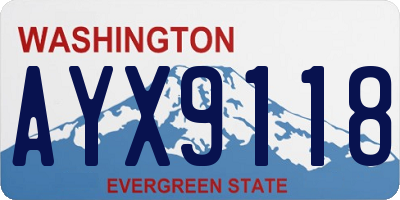 WA license plate AYX9118