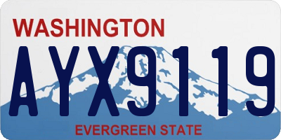 WA license plate AYX9119