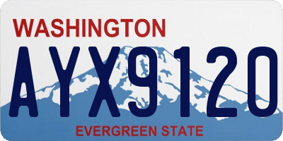 WA license plate AYX9120