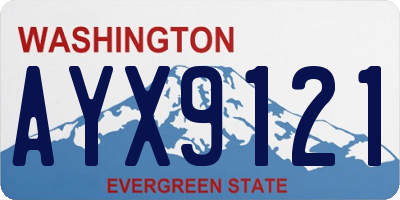 WA license plate AYX9121