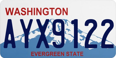 WA license plate AYX9122