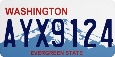 WA license plate AYX9124