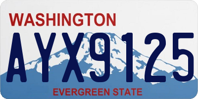 WA license plate AYX9125