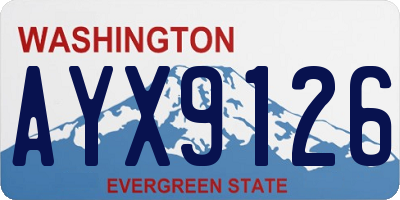 WA license plate AYX9126