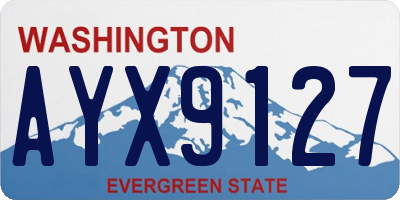 WA license plate AYX9127