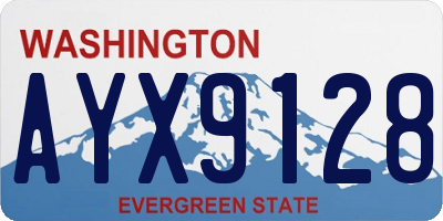 WA license plate AYX9128