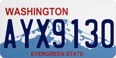 WA license plate AYX9130