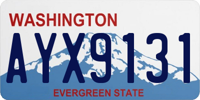 WA license plate AYX9131