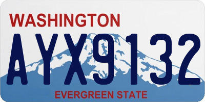 WA license plate AYX9132