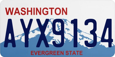 WA license plate AYX9134