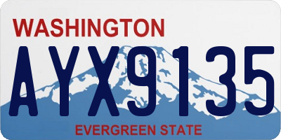 WA license plate AYX9135