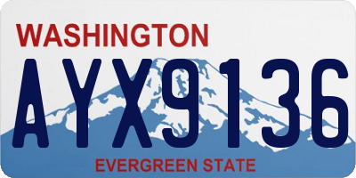 WA license plate AYX9136