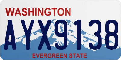 WA license plate AYX9138