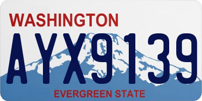 WA license plate AYX9139