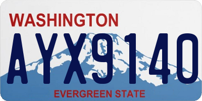 WA license plate AYX9140