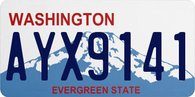 WA license plate AYX9141