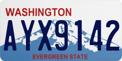 WA license plate AYX9142