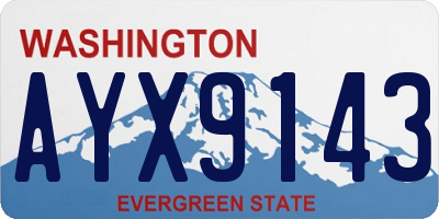 WA license plate AYX9143