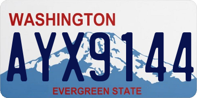 WA license plate AYX9144