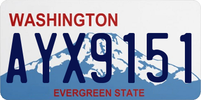 WA license plate AYX9151