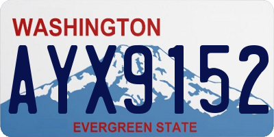 WA license plate AYX9152