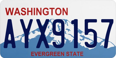 WA license plate AYX9157