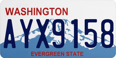 WA license plate AYX9158