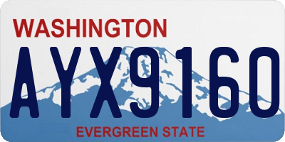 WA license plate AYX9160