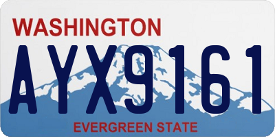 WA license plate AYX9161