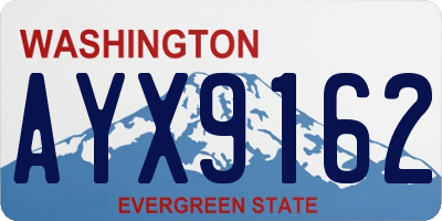 WA license plate AYX9162